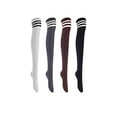 thumbnail image 6 of Lovely Annie Women's 3 Pairs Over Knee High Thigh High Cotton Boot Socks Size 6-9Dark Grey, Coffee, Navy J1022-3c8, 6 of 13