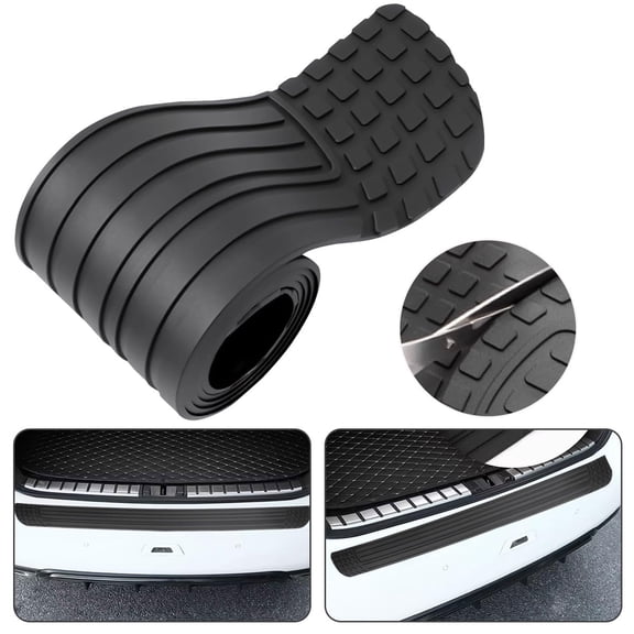 Kabuer Universal Car Rear Bumper Protector, 41-inch x 3.4-inch Rubber Guard for Car/SUV, Black