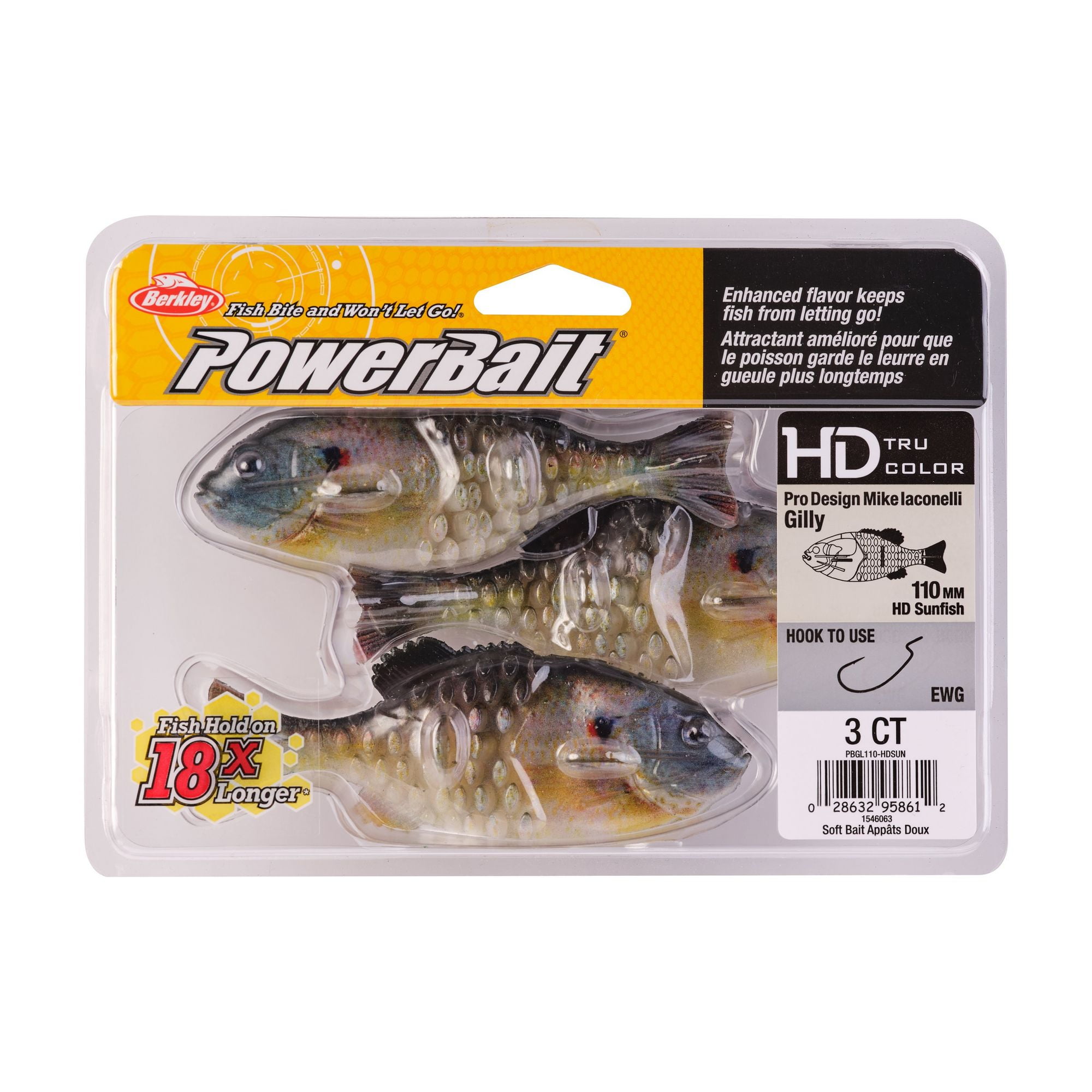3 pack) Berkley PowerBait® Gilly Soft Bait - HD Bluegill - Walmart.com