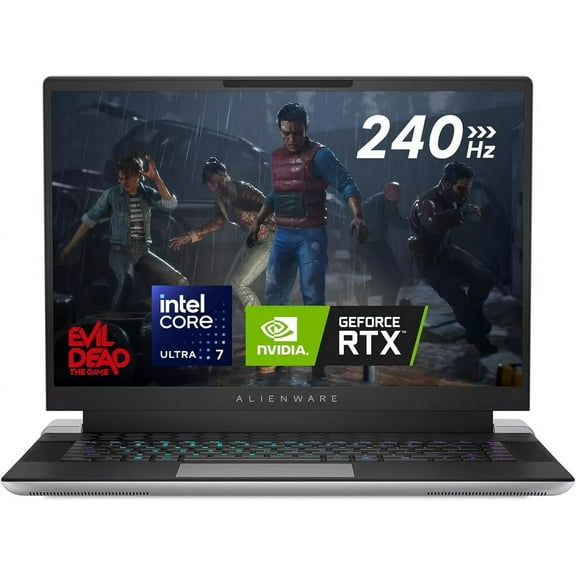 Alienware X16 R2 Gaming Laptop - 16-inch QHD+ 240Hz 3ms Display, Intel Core Ultra 7-155H, 16GB LPDDR5X RAM, 1TB SSD, NVIDIA GeForce RTX 4070 8GB GDDR6, Windows 11 Home, Onsite Service - Lunar Silver