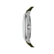 GEORGE Mens Watch: Silvertone Case, White Easy Read Dial, Olive Green Nylon Strap (FMDOGE006)