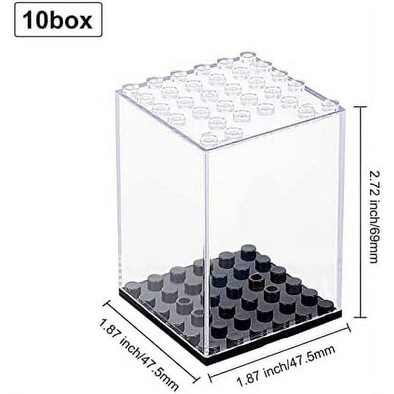10pcs Acrylic Stackable Model Display Case Minifigures Building Block Display Case 3X2X2inch Perspex Dustproof Showcase Toys Model Display Box for