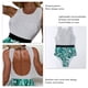 thumbnail image 4 of Traje de baño de una pieza sin espalda a rayas de cuello redondo para mujer - Talla XL, 4 of 5