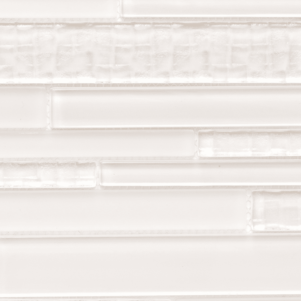 The Tile Life Karma Brick 4 in x 4 in Cream Glass Textured Mosaic Tile Sample 1 Piece