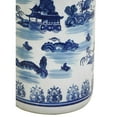 Oriental Furniture 24" Ladies Blue & White Porcelain Umbrella Stand