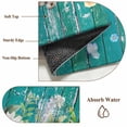thumbnail image 6 of 5'x7' Area Rugs for Living Room Bedroom, Spring Daisy Leaves Washable Rug Carpet Runner Indoor Outdoor, Vintage Watercolor Flowers Teal Wooden Non Slip Floor Mats Area Rug for Kitchen, Nursery, 6 of 8