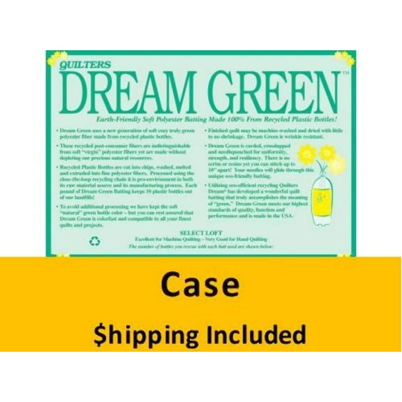 GTH Dream Green Batting (Case 12), Throw 60 in x 60 in) shipping included*