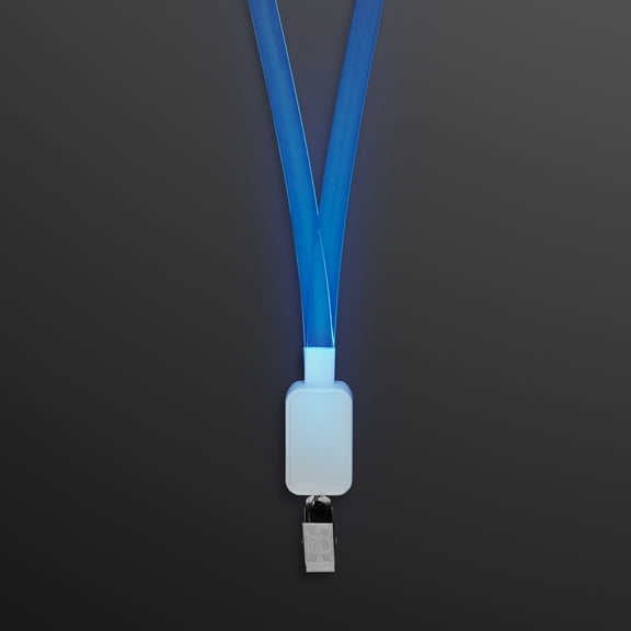 LED Badge Holders Light Up Lanyards (Blue)