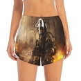 thumbnail image 2 of Balery Apocalyptic Skull Soldier Pantalones cortos deportivos para mujer con forro y dos bolsillos, elásticos, para entrenamiento, gimnasio, yoga-Large, 2 of 7