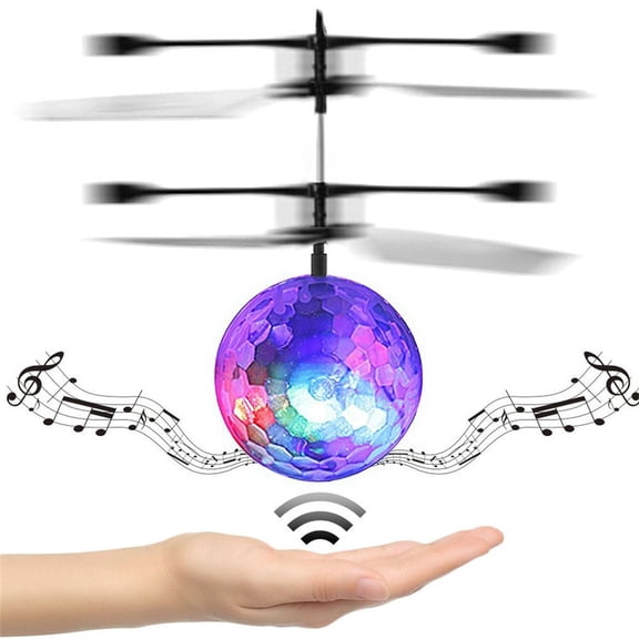Colorful Flying Drone Helicopter Ball, Built-in Shinning LED for Outdoor Play, Hand Controlled Induction Toy for Ages 3 and Up, Backyard Fun Gift