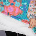 thumbnail image 3 of Oversized Wearable Blanket Hoodie,Bohemian Pioneer Flower Patchwork Sherpa Blanket Hoodie with Super Pockets,Super Warm Fuzzy Pullover for Women & Men, 3 of 6