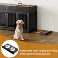 thumbnail image 2 of WIILAYOK 72.05" Dog Crate Furniture, Wooden Dog Kennel with 2 Drawers and 4 Dog Bowls, Heavy Duty Indoor Furniture Style Dog Cage House(Black Brown), 2 of 10