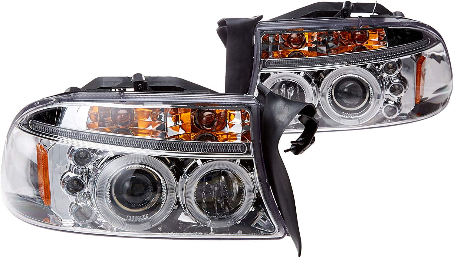 For 1997-2004 Dodge Dakota 1998-2003 Durango LED Halo Projector Headlights L+R For 1997-2004 Dodge Dakota 1998-2003 Durango LED Halo Projector Headlights L+R