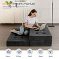 thumbnail image 5 of BYBYME 6 Inch Tri-Fold Mattress,Chenille Folding Mattress Made of Whole Block of Foam,Memory Foam Mattress Topper,Great for Sleeping,Camping,DGrey,Full, 5 of 9