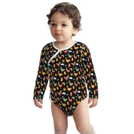 

Haiem Flowe Rooster Printed Unisex-Baby Long Sleeve Onesies Bodysuits Unisex Babies Snap-Up Rompers-3 Months