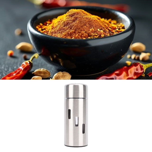 Botella De Saaltacionaling, Shaker De Draga De Acero Inoxidable, Frasco De Condimento De Agitador, Bote De Condimentos Con Agujero Y Tapa, Para Sal, Café Con Canela