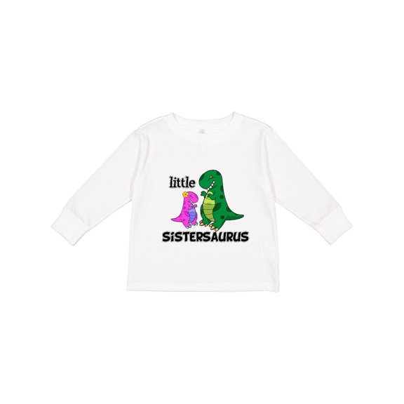 Inktastic Little Sistersaurus Girls Long Sleeve Toddler T-Shirt