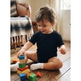 thumbnail image 5 of Cenuakty Infant 0-18M Baby Summer Jumpsuit Solid Color Ribbed Short Sleeve Round Neck Romper Cute Bodysuit, 5 of 9