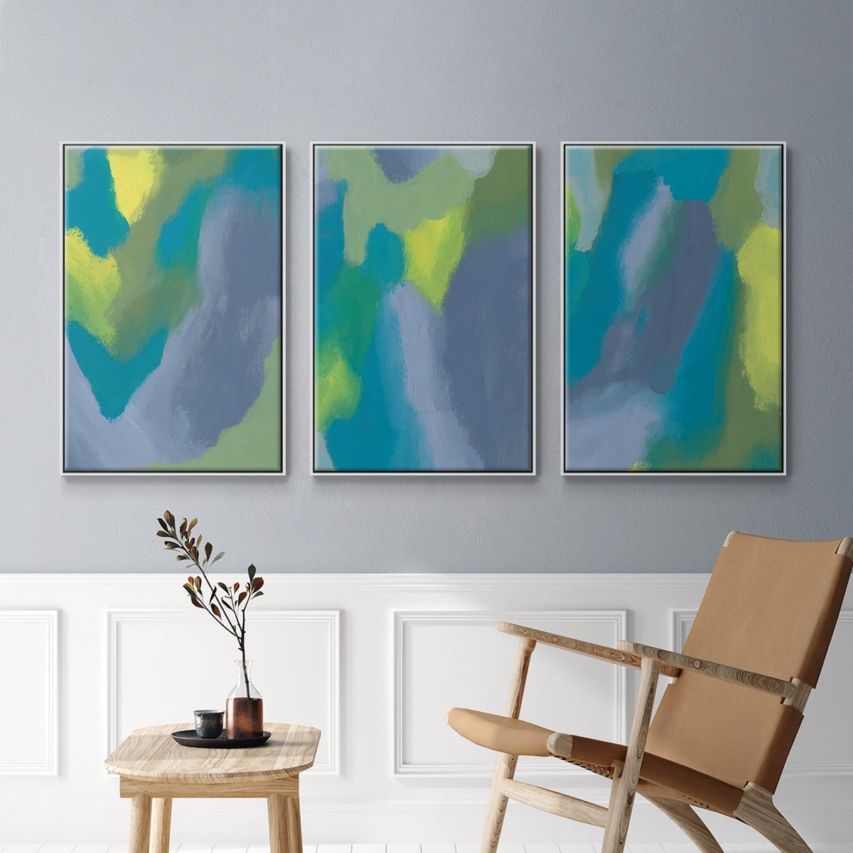 Lost in Memories I - Framed Premium Gallery Wrapped Canvas L Frame 3 Piece Set - Ready to Hang