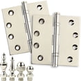 thumbnail image 2 of Embassy 3.5” x 3.5” Door Hinge Heavy Duty Hinges Polished Nickel Finish with Flat Finials, 2 of 9