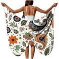 thumbnail image 2 of Idoravan Beach Cover Ups for Women Dress Women's Beach Floral Print Cover-Up Sarong with Waist and Sheer Draped, 2 of 9