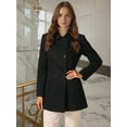 thumbnail image 2 of DARING DIVA Women's Double Breasted Long Sleeves Button Down Winter Peacoat XL Black, 2 of 7