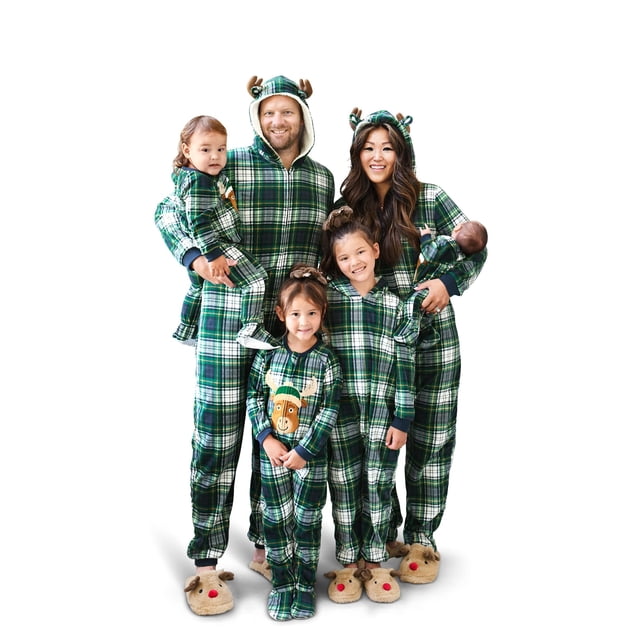 Pijama de forro polar a cuadros Baby Boys The Children's Place Moose