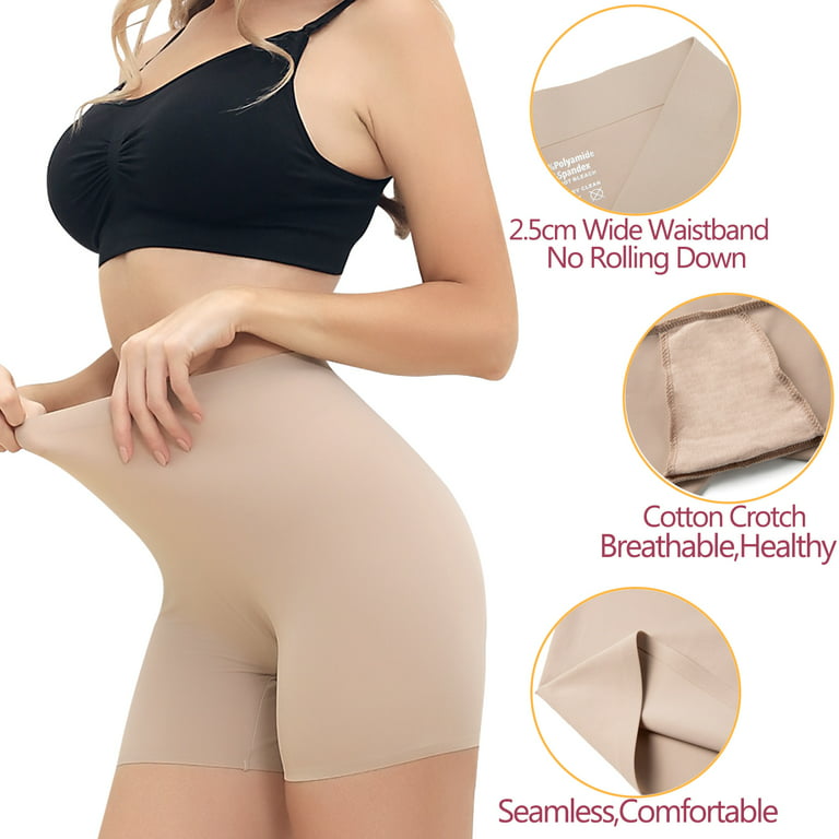 FITVALEN Seamless Shaping Boyshorts Panties for Women Tummy Control  Shapewear Under Dress Slip Shorts Underwear 2-Pack 