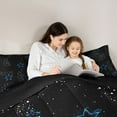 thumbnail image 5 of Feelyou Dreamy Stars Galaxy Bedding Comforter Set for Kids, Glitter Constellation Twin Comforter Sets, Mystic Starry Sky Reversible Bedding Set, Ultra Soft Bedroom Decor, 2-Piece, 5 of 8