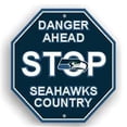 thumbnail image 1 of Fremont Die Produits de Consommation Panneau Stop en Styrène - Seattle Seahawks, 1 of 1
