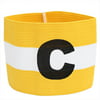 Yellow White Stripe Design Stretchy Match Team Soccer Captains Arm Band Armband