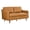 Tan, variant on Pemberly Row Modern Cushion Back Genuine Leather Upholstered Loveseat in Brown