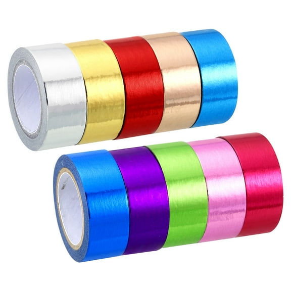 Uxcell Metallic Washi Tape 15mm x 5m, 10 Pack Art Tapes Washi Self-Adhesive 10 Colors