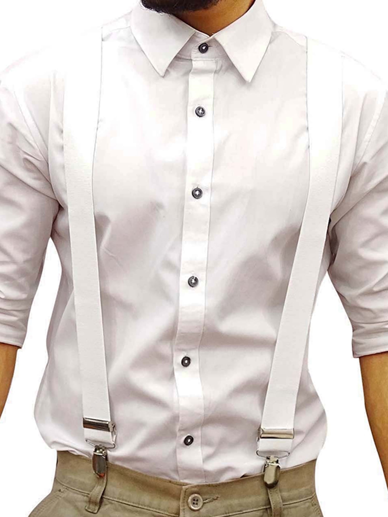 Men's Suspenders Adjustable Size, Y Shape Elastic Adjustable Straps Casual  Elastic Strap Brace 3 Clips Y Back Style Suspenders for Men Women