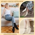 thumbnail image 3 of Bocaoying 6-Pairs Lace Ruffle Crew Socks for Women, Lolita Style Ribbon Ankle Lettuces Edge Socks, Cotton Blend Casual Bow Socks for Daily Wear, Gift, Size 6-10, Black/White/Beige, 3 of 8