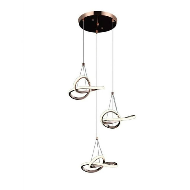 Lampara Colgante Iluminacion Luz Vic 3 Gargoleo Oro Rosa