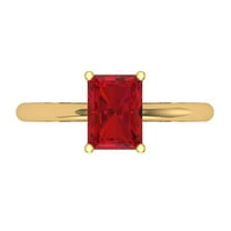 1.75 ctw Solitaire Anniversary Ring for Women | Radiant Cut Simulated Pink Tourmaline | Hyperallergenic Solid 18K Yellow Gold
