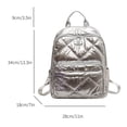 thumbnail image 4 of Mochila Mochila escolar de algodón Mochila de viaje de gran capacidad (Plata), 4 of 8