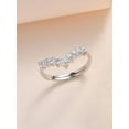 thumbnail image 5 of Adjustable 925 Sterling Silver Chevron Ring Anniversary Gift Ring Moissanite Engagement Ring Promise Ring For Women, 5 of 6
