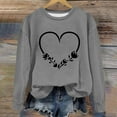 thumbnail image 1 of Qiopertar Mode Femmes T-Shirt à Manches Longues Col Rond Imprimé Chandail en Molleton Blouse Hauts Offres de la Semaine Liquidation à Moins de 5$ jusqu'à 90 % de Réduction, 1 of 4