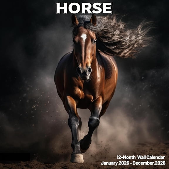 2026 Wall Calendar,Calendar 2026,Horse Cattle Monthly Wall Calendar, 12" x 24" Open,Family Planner Calendar,  & Office Organizer,Hangable