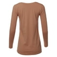 thumbnail image 3 of A2Y Women's Basic Solid Soft Cotton Long Sleeve V-neck Top T-shirt Eggshell 3XL, 3 of 3