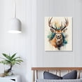 thumbnail image 4 of JRXY Funny Animal Deer Canvas Wall Art Decor Watercolor Splatter and Splotches Elk Poster, Modern Colorful Splash-Ink Art Decor for Bathroom Living room Kids Room Home Artwork Wall Decor  16x20 in, 4 of 5
