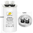 thumbnail image 2 of Capacitor for Air Conditioner 25 uf MFD 370 or 440 Volt VAC Multi-Purpose Round Capacitor-5 Year Warranty, 2 of 4