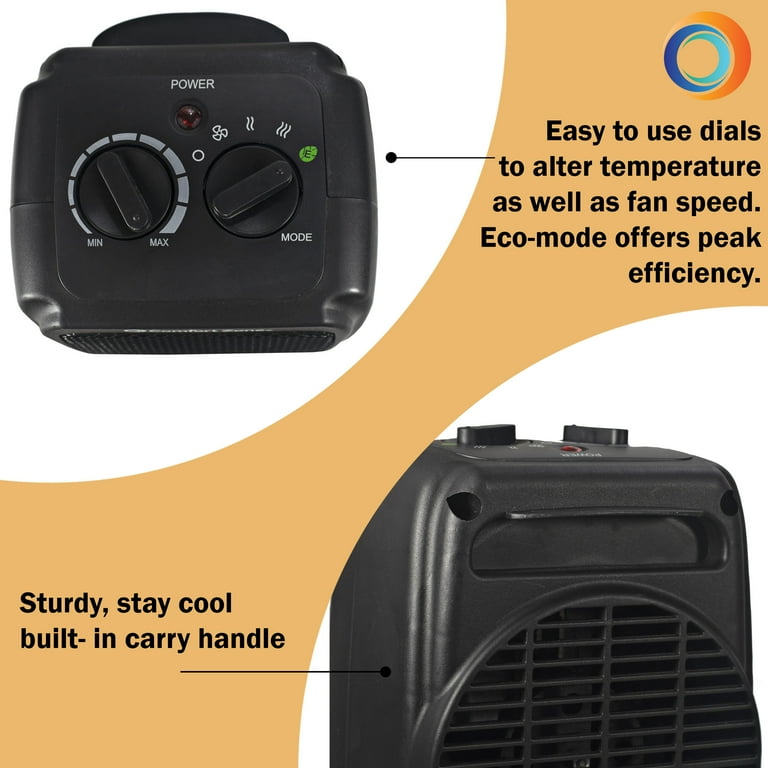Comfort Zone 1,500-Watt Energy-Save Oscillating Ceramic Heater with  Adjustable Thermostat u0026 Overheat Protection, White - Walmart.com