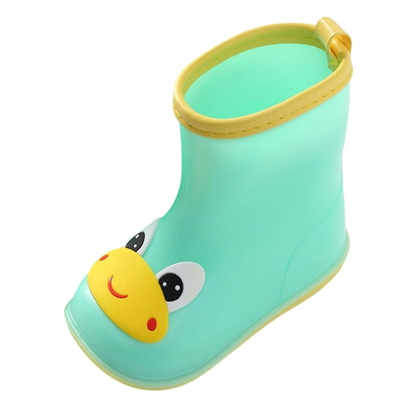 KPOPLK Kids Rain Boots Toddler Boys Girls Lightweight Easy-On Rubber Boots Waterproof with Pull Handles Cute Animal Print(Mint Green,6.5)