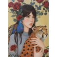 thumbnail image 3 of Póster y impresiones de mariposas y chicas de anime con flores samuráis japonesas modernas, impresión en lienzo, arte de pared, imagen para decoración de sala de estar y estudio, 3 of 5
