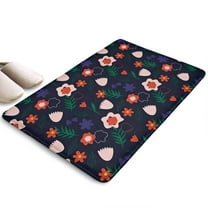 Pioneer Flower Floral Print Flannel Non Slip Door Rugs,Washable Door Mats Indoor,Decorative Door Mats,Dirt-Resistant and Absorbent Doormat for Entrance,Bedroom,Kitchen,Bathroom,31.5"x17"