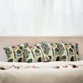 thumbnail image 7 of Ambesonne Monstera Throw Pillow Cover 4 Pack, Mid Century Boho Abstract, 24", Pale Reseda Green and Camel, 7 of 7