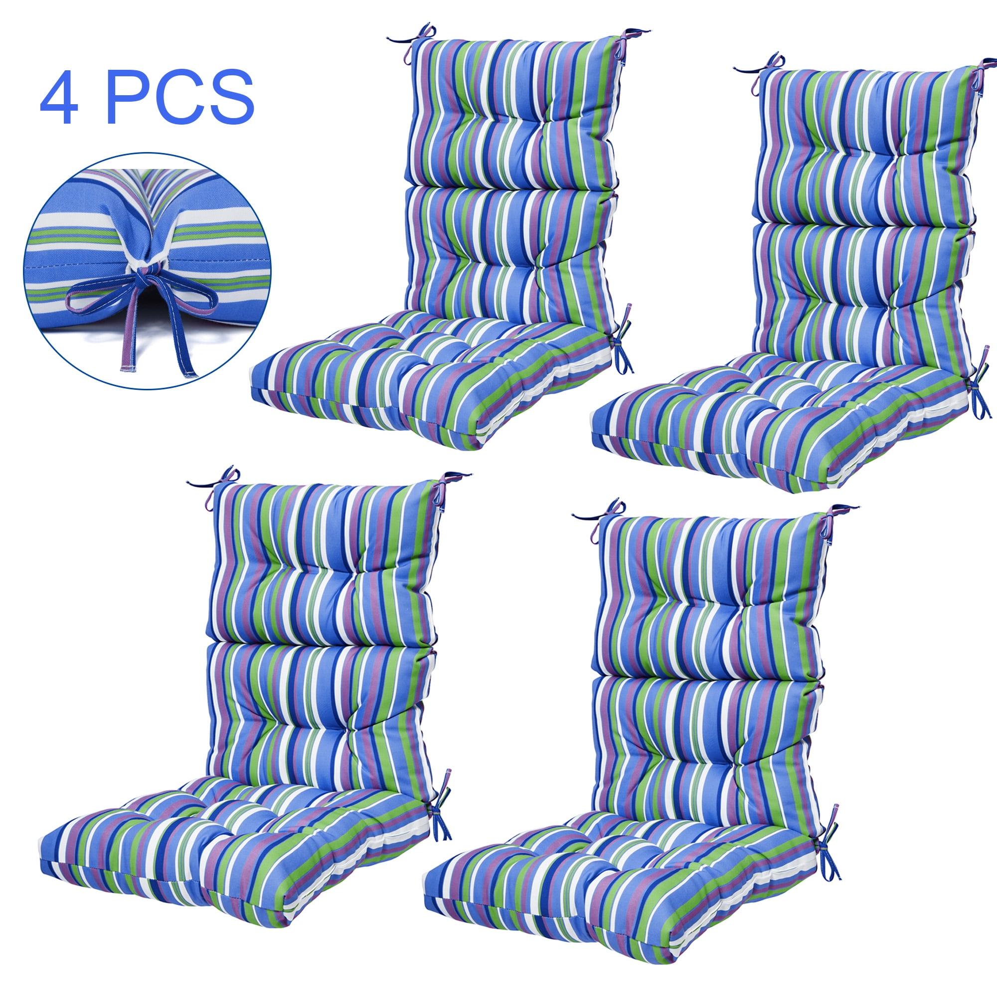 2 pack High Back Chair Cushion Sofa Chair Cushion with Ties, Thick seat  Cushion Breathable Chair Cushion Garden Home Office Chair Cushion Chair Pad  Swing Seat Replacement Cushions, 44x21x5 inch 